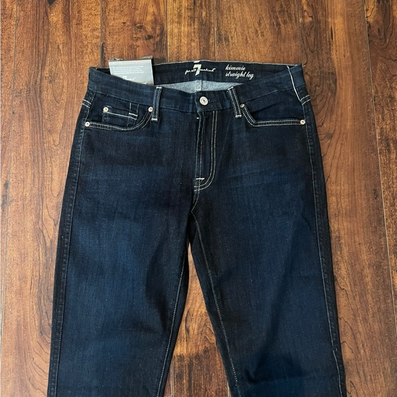 7 For All Mankind Kimmie Straight Leg Dark Denim Jeans Sz 31 NWT - Picture 2 of 8
